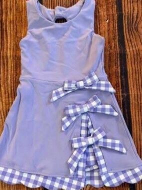 Scallop Purple Athletic Skort Dress with Bows New